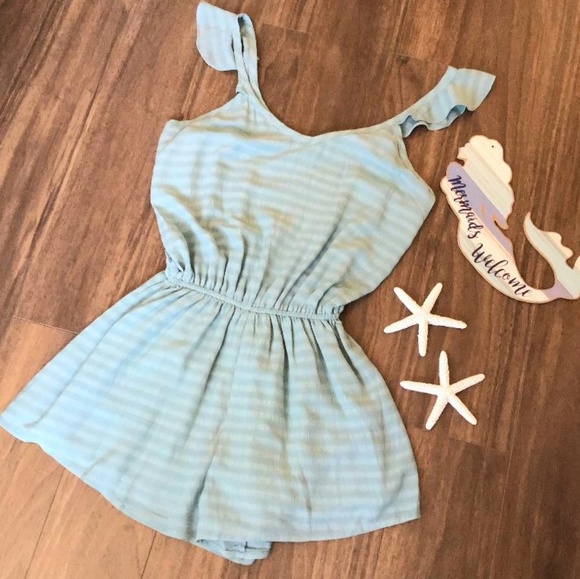 LAST ONE ❗CURRENT AIR Anthro Chic Seafoam Romper - Picture 5 of 6